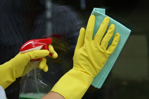Professional carpet cleaning equipment used in a property interior