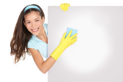 Technician completing a safety check before cleaning carpets in a home